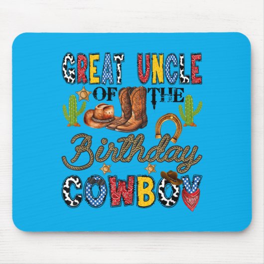 Großonkel des Geburtstags-Cowboys Western Mousepad (Vorne)