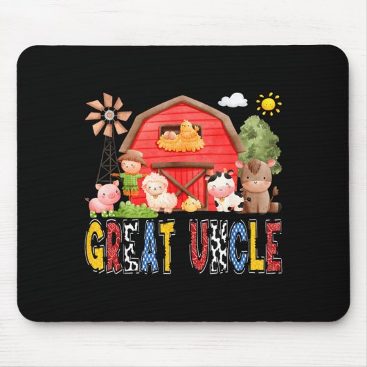 Großonkel rote Farmkuh Geburtstagsjunge passend Mousepad (Vorne)