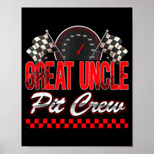 Großonkel T Crew Rennwagen Geburtstagsjunge Rennsp Poster