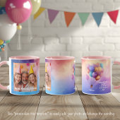 Großpa Birthday Foto Message Balloons Modern 2002 Tasse