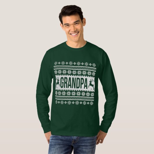 Großpa Ugly Christmas Sweater T-Shirt (Vorne ganz)