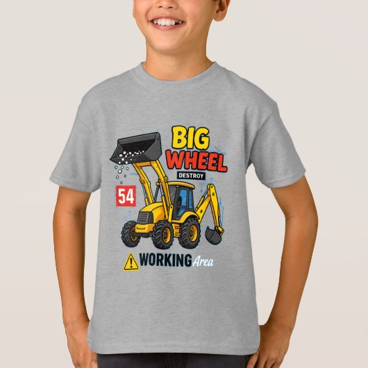 Großraderbauwagen Grafikdesign T-Shirt (Vorderseite)