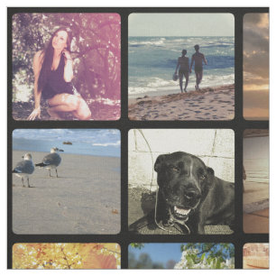 Großräumige multi Foto-Mosaik-Bild-Collage Stoff