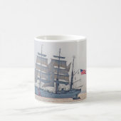 Großschiff, Clipper Schiff, Segel, US-Küstenwache Kaffeetasse (Mittel)
