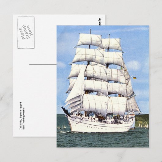 Großschiff, quadratischer Rigger, Postkarte (Vorne/Hinten)