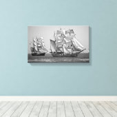 Großschiff schwarz-weiß leinwanddruck (Insitu (Holzboden))