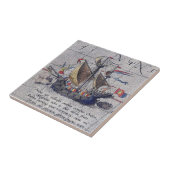 Großschiff und Karte des Pazifischen Ozeans Fliese (Seite)