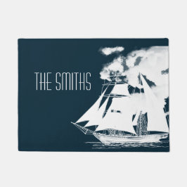 Großschiff und Wolken Fußmatte