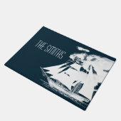 Großschiff und Wolken Fußmatte (Schrägansicht)