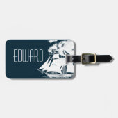 Großschiff und Wolken Gepäckanhänger (Vorderseite horizontal)