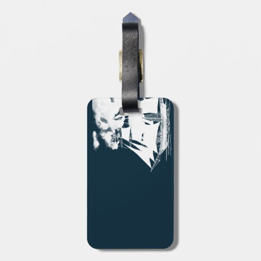 Großschiff und Wolken Gepäckanhänger (Rückseite vertikal)