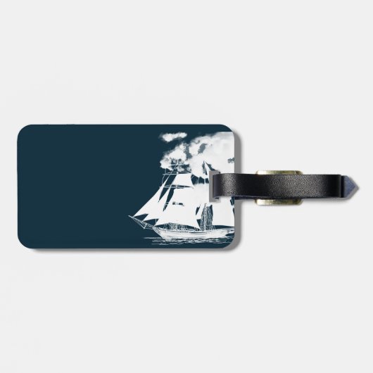 Großschiff und Wolken Gepäckanhänger (Rückseite horizontal)