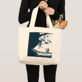 Großschiff und Wolken Jumbo Stoffbeutel (Vorderseite (Produkt))