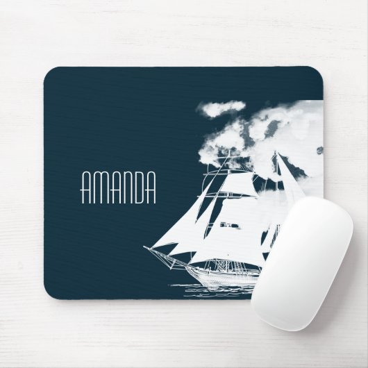 Großschiff und Wolken Mousepad (Mit Mouse)