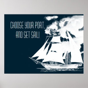 Großschiff und Wolken Poster