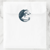 Großschiff und Wolken Runder Aufkleber (Tasche)