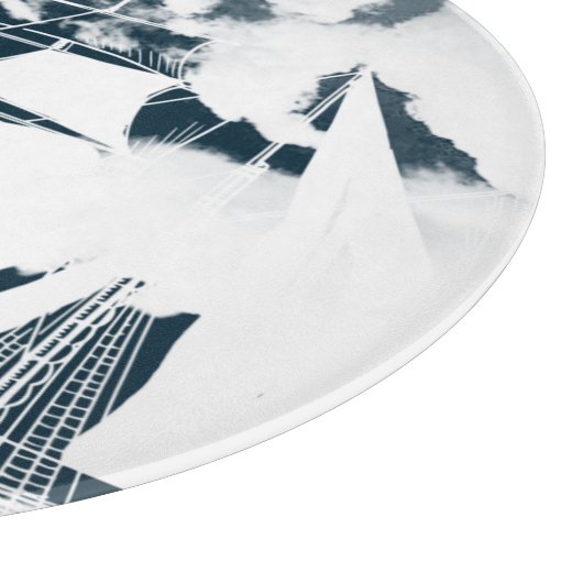 Großschiff und Wolken Schneidebrett (Ecke)