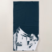 Großschiff und Wolken Strandtuch (Vorderseite)