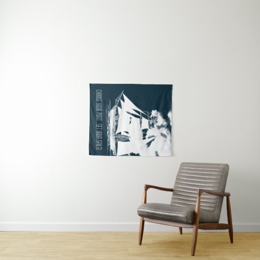 Großschiff und Wolken Wandteppich (Beispiel (Horizontal))