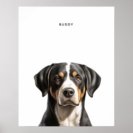 Großschweizer Personalisierter Hund drucken Poster (Vorne)