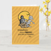 Großson, ein ängstliches Mummy Halloween Karte (Gelbe Blume)