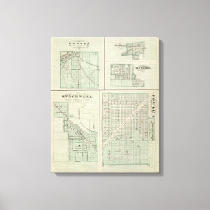 Großstadt Fowler, Benton Co Leinwanddruck