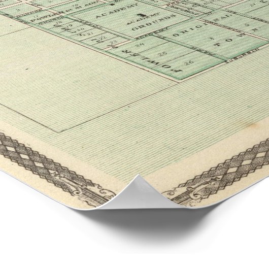 Großstadt Fowler, Benton Co Poster (Ecke)