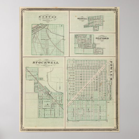 Großstadt Fowler, Benton Co Poster (Vorne)