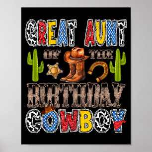 Großtante des Geburtstags-Cowboy-Western-Geburtsta Poster