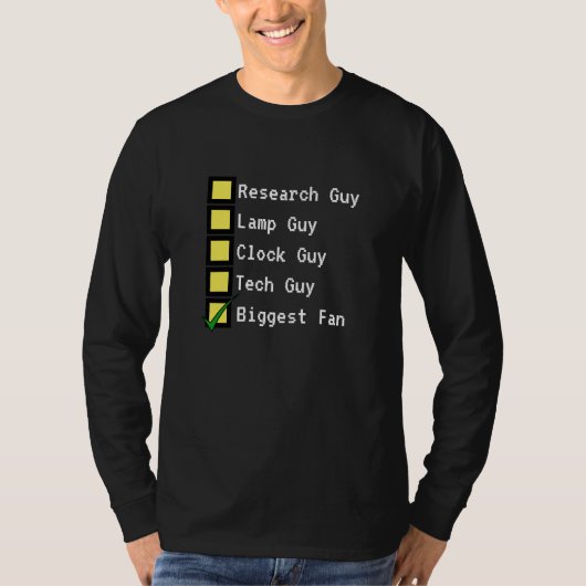Größte Fan-Checkliste T-Shirt (Vorderseite)