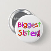 Größte Schwester-T - Shirts und Geschenke Button (Vorne & Hinten)