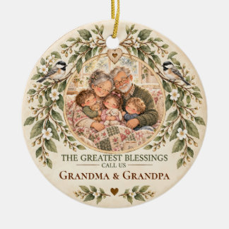 Größte Segnungen nennen uns Oma und Opa Keramik Ornament
