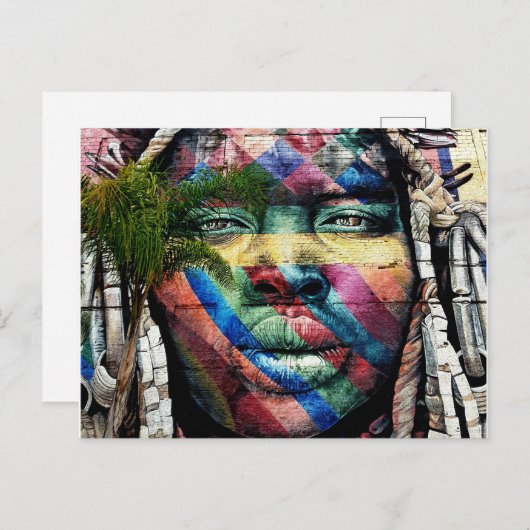 Größte Street Mural (Brasilien) Postkarte (Vorne/Hinten)