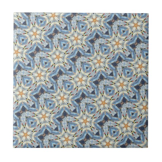 größtenteils blaue diagonale marokkanische Fliese (Vorderseite)