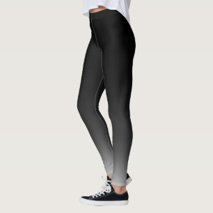Größtenteils Schwarzes zu grauer Ombre Steigung Leggings