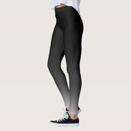 Größtenteils Schwarzes zu grauer Ombre Steigung Leggings (Links)