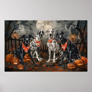 Größter Däne Halloween Gruselig Poster