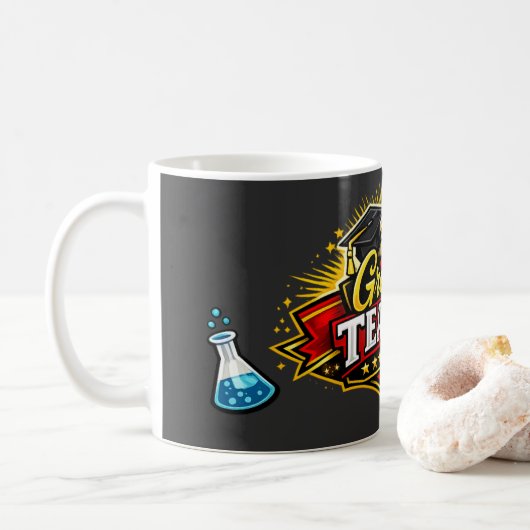Größter-Lehrer-Varsity-Abzeichen Kaffeetasse (Mit Donut)