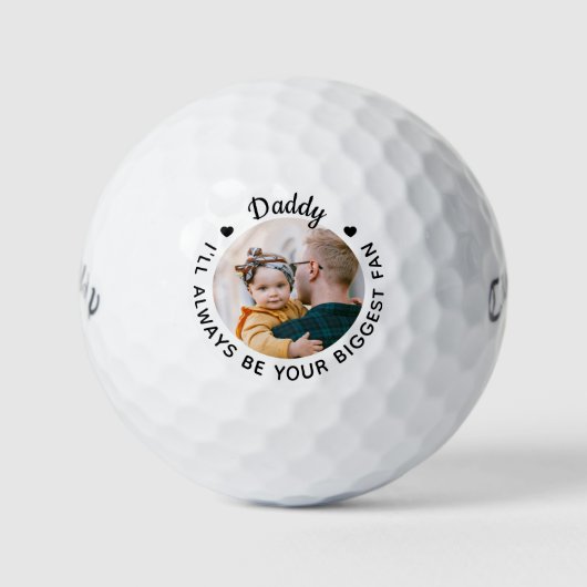 Größter Lüfter - DADDY - Personalisiertes Foto Abr Golfball (Vorderseite)