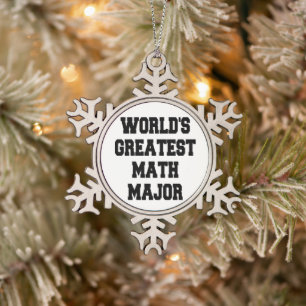 Größter Mathe-Student der Welt Schneeflocken Zinn-Ornament