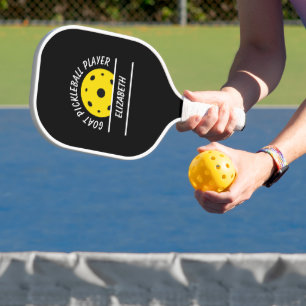 Größter Pickleball-Spieler Name Ball Schwarz Gelb Pickleball Schläger