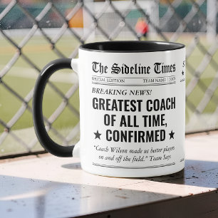 Größter Trainer Zeitungs-Schlagzeile Team Danke Tasse