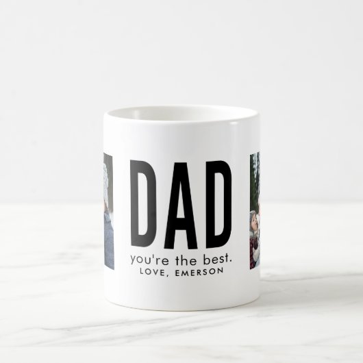 Größter Typ Bester Vater Zwei Foto Kaffeetasse (Mittel)