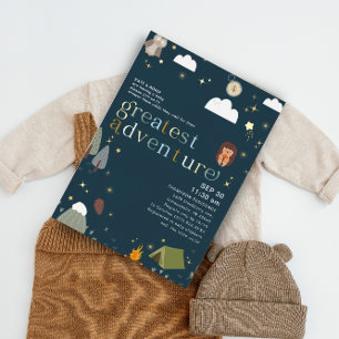 Größtes Abenteuer Junge Navy Baby Shower Gold Folieneinladung
