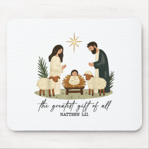 Größtes Geschenk aller Weihnachtskrippen christlic Mousepad