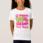 Größtes große Schwester-personalisiertes rosa T-Shirt (Vorderseite)