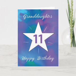 Großtochter 11. Geburtstag White Shining Star Karte
