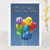 Großtochter 11. glücklicher Ballon Geburtstag Karte (Gelbe Blume)