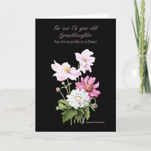 Großtochter 18. Geburtstag japanische Anemonen Karte