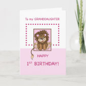 Großtochter 1. Geburtstag Niedlicher Löwe Karte (Vorderseite)